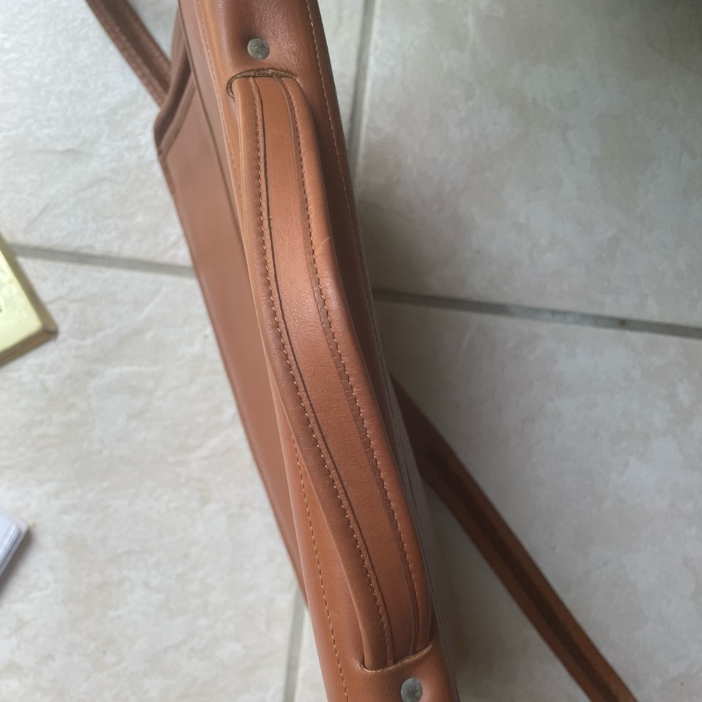 Gorgeous Vintage British Tan Leather Briefcase w/ Crossbody Strap -GHW - Picture 3 of 10